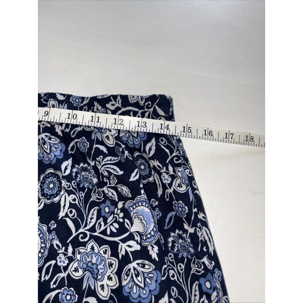 J.Jill Women's XSP Cotton Blue Patterned Skirt with Pull-On Flared Boho Artsy - Picture 3 of 5